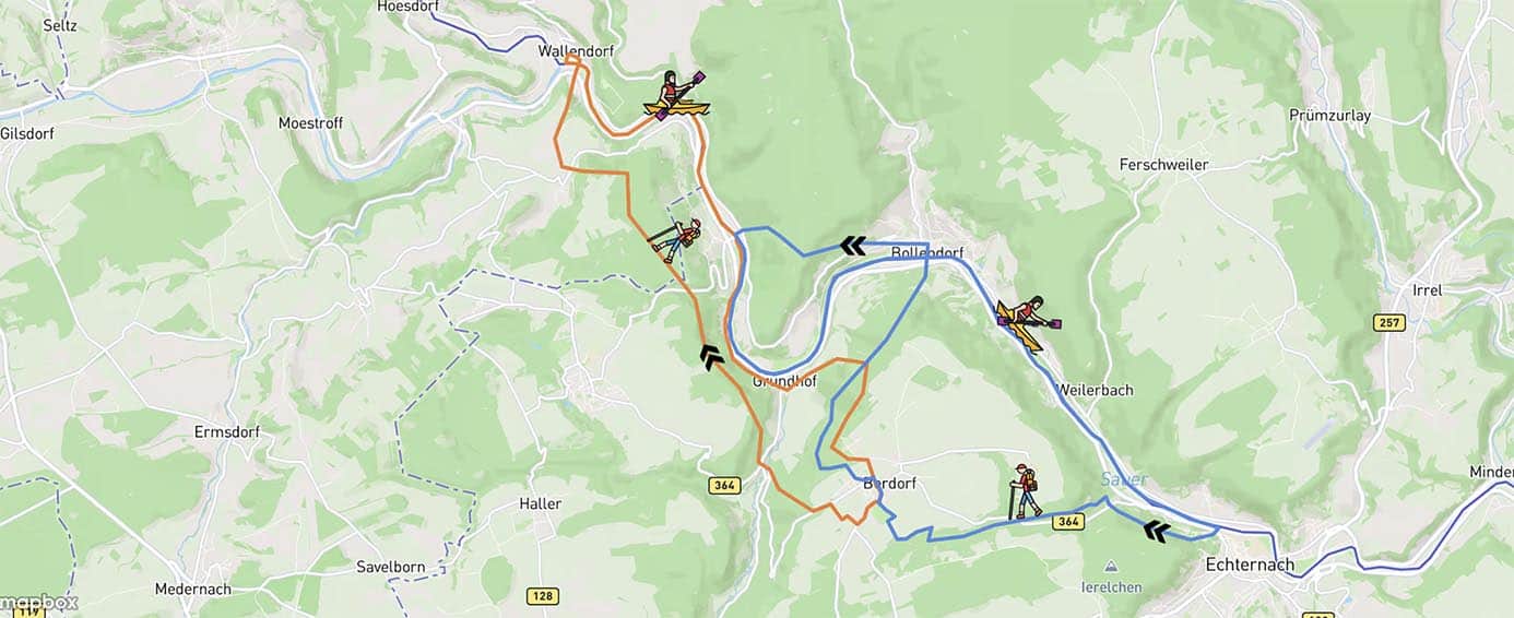 a map of a mountain trail -packraft