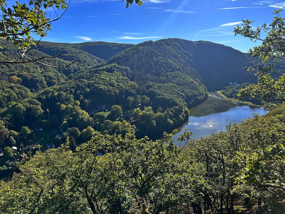 Landscape of the Eifel region during a packraft adventure